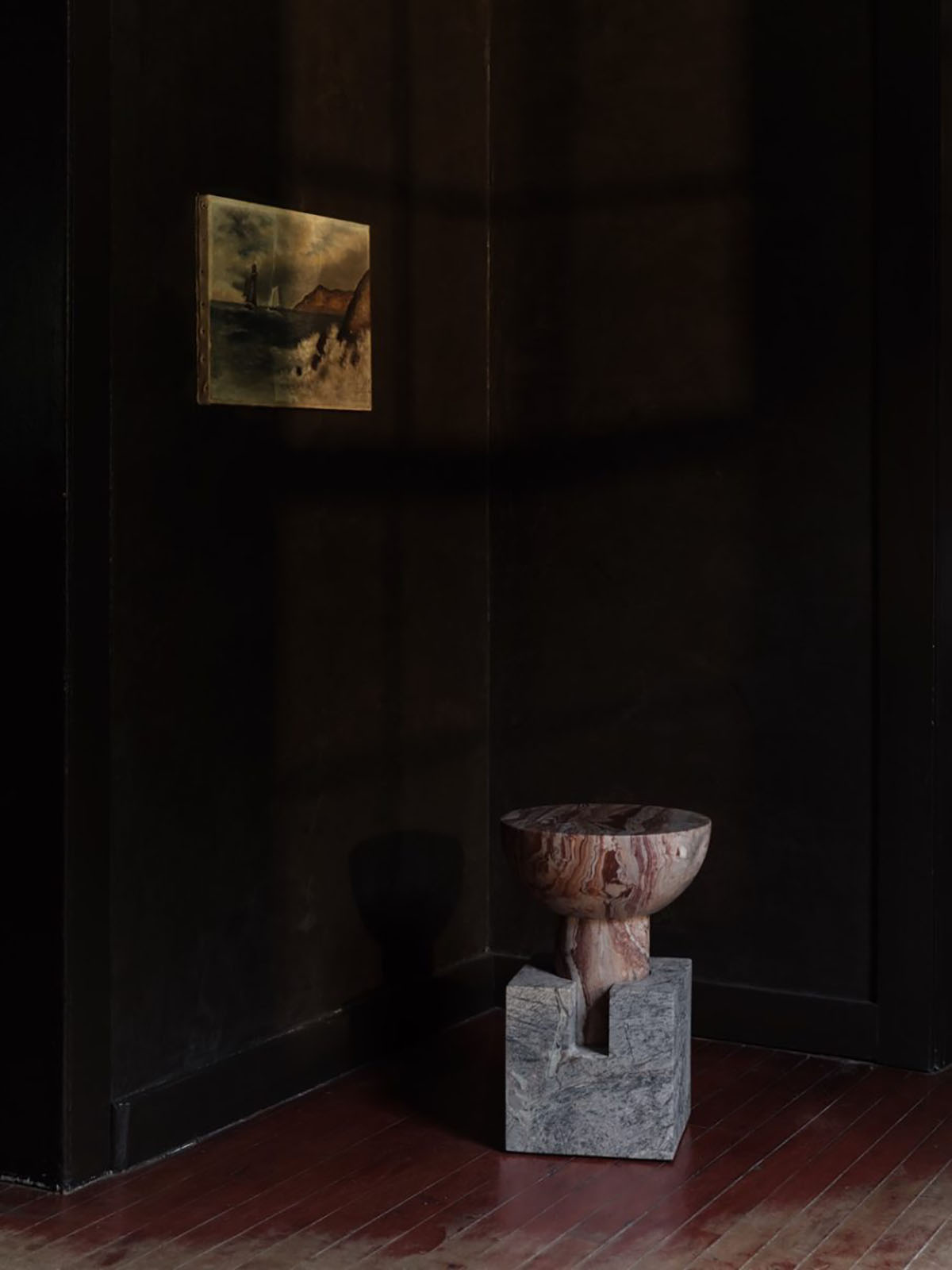 BLOCK SIDE TABLE - MARBLE par Anna Karlin