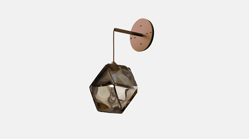 WELLES DOUBLE BLOWN GLASS HANGING SCONCE par Gabriel Scott