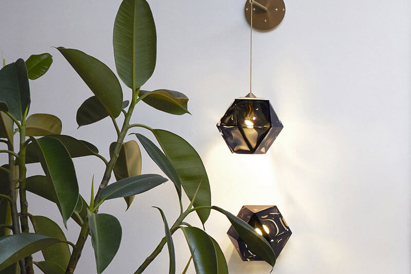 WELLES DOUBLE BLOWN GLASS HANGING SCONCE par Gabriel Scott