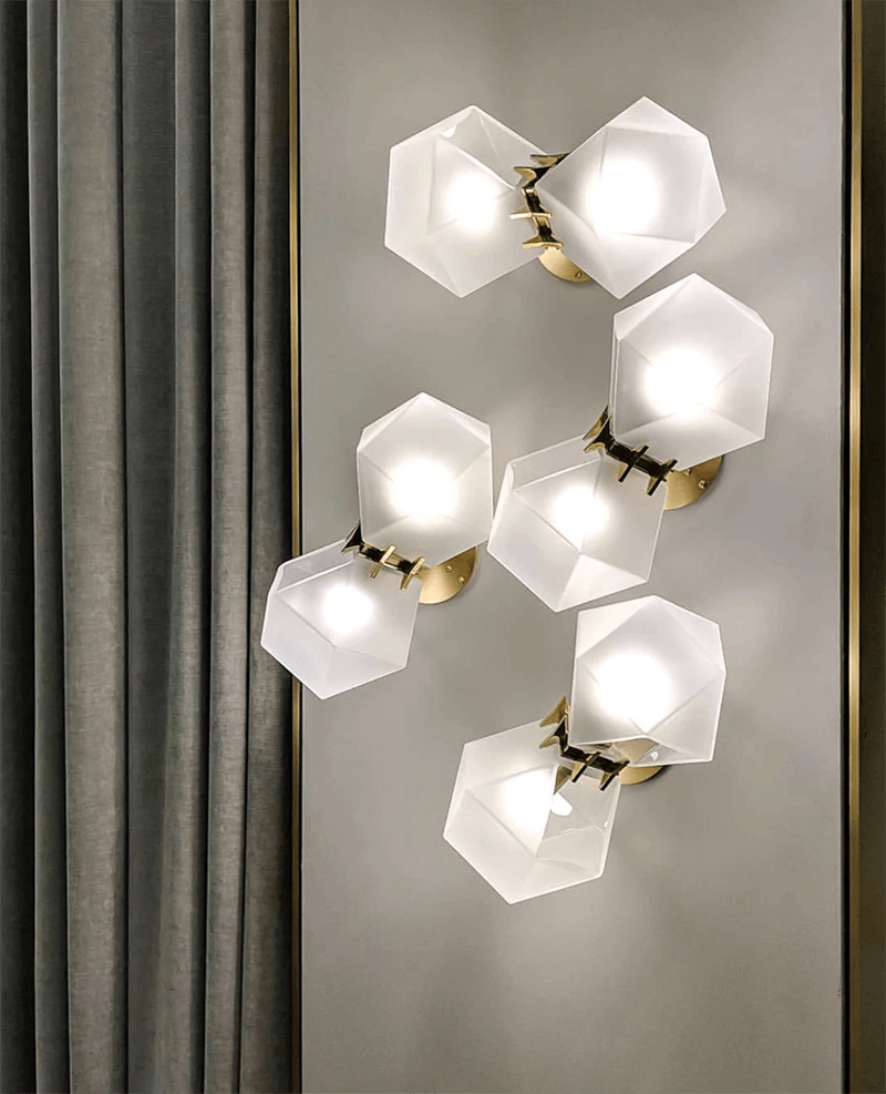WELLES GLASS DOUBLE HEAD SCONCE par Gabriel Scott