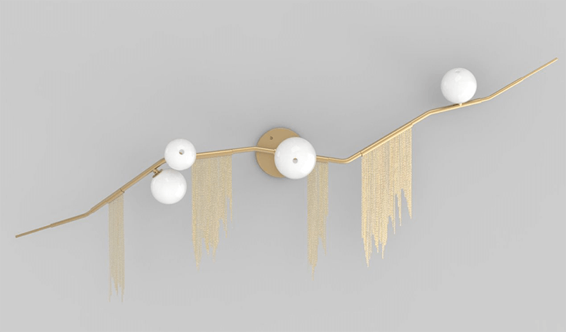 GLOBE CHERRY BOMB FRINGE FLUSH MOUNT CBF.04.02 par Lindsey Adelman