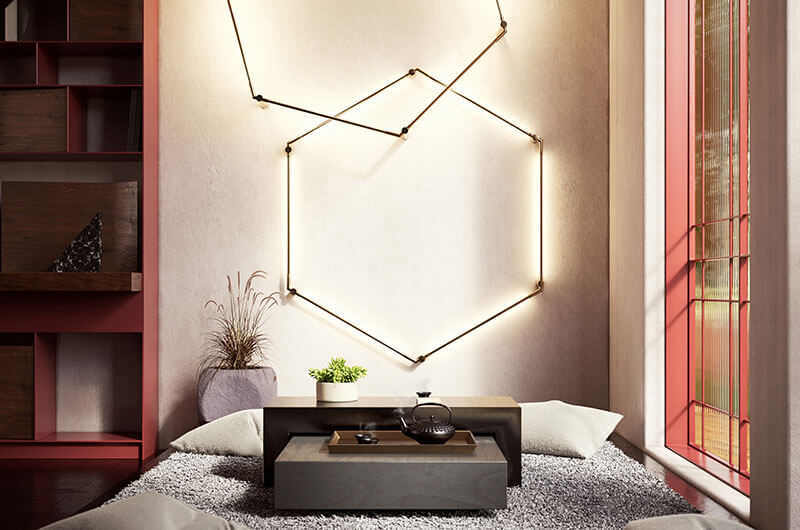 THIN PRIMARIES WALL-MOUNTED HEXAGON par Juniper