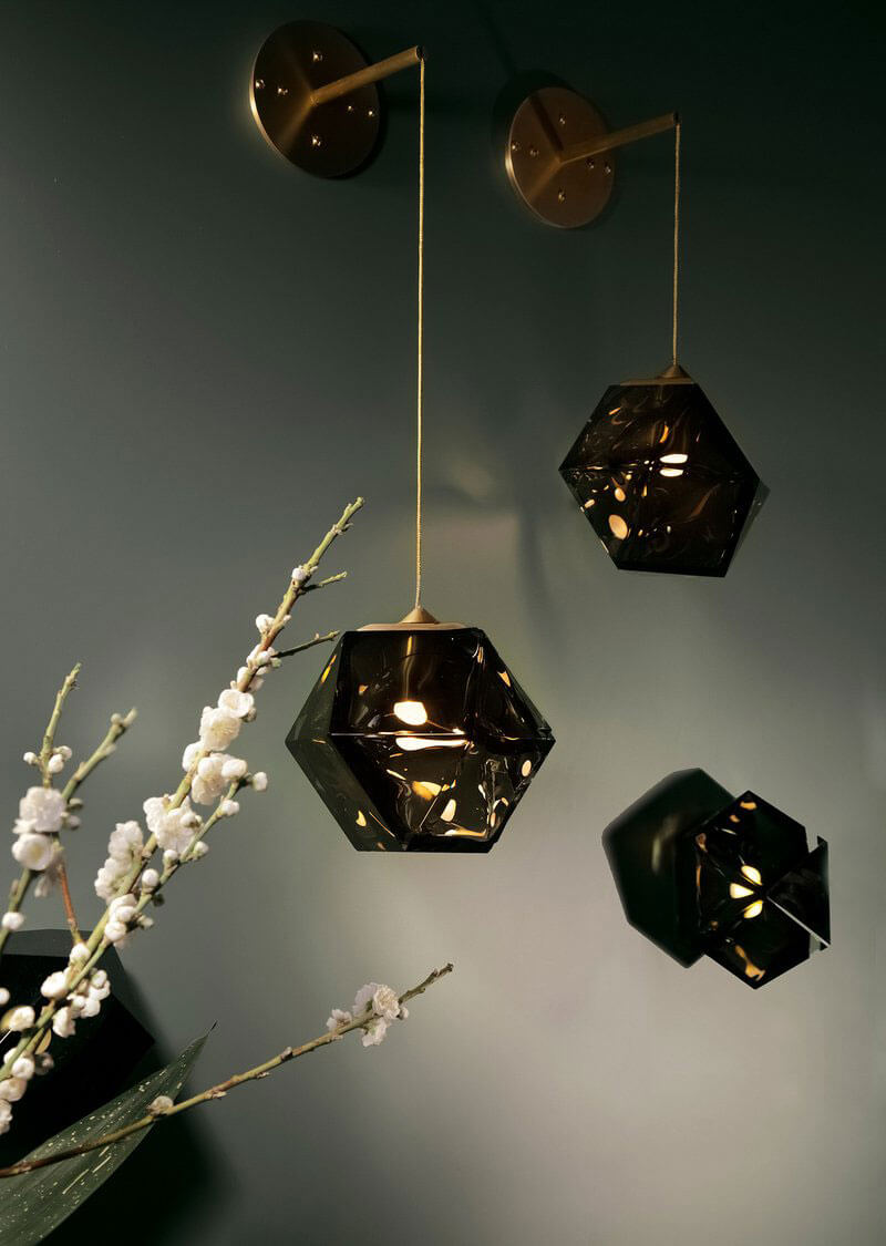 WELLES DOUBLE BLOWN GLASS HANGING SCONCE par Gabriel Scott
