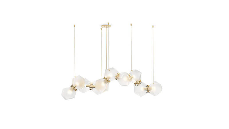 WELLES GLASS LONG CHANDELIER par Gabriel Scott