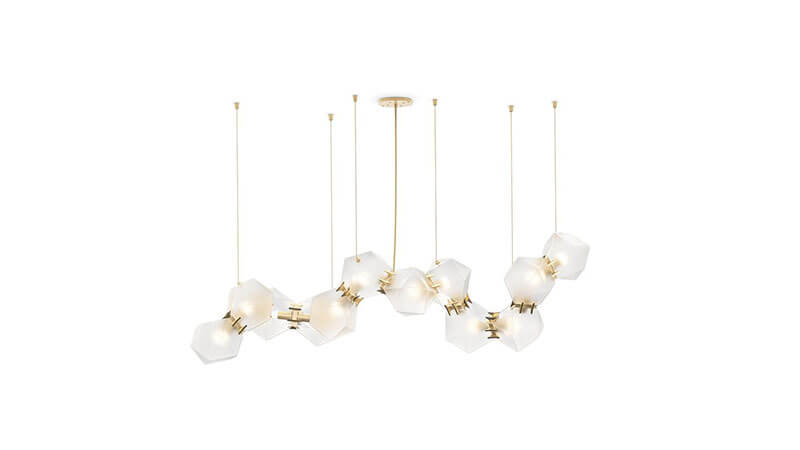 WELLES GLASS LONG CHANDELIER par Gabriel Scott
