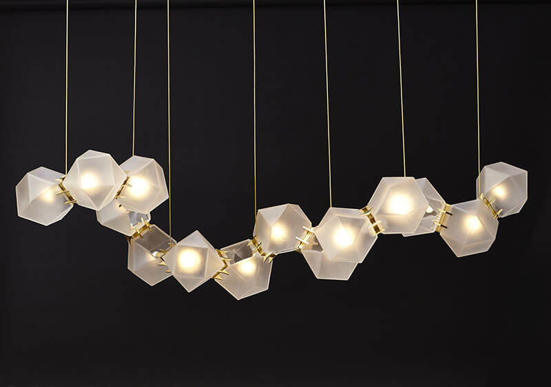 WELLES GLASS LONG CHANDELIER par Gabriel Scott