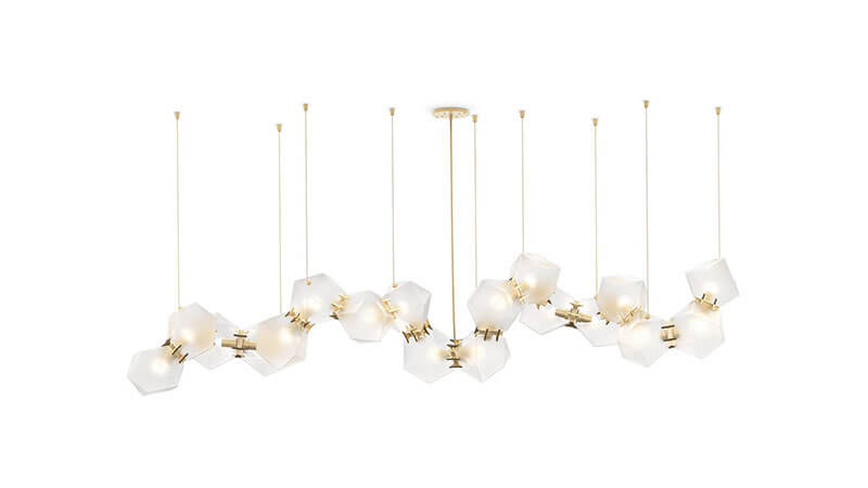 WELLES GLASS LONG CHANDELIER par Gabriel Scott