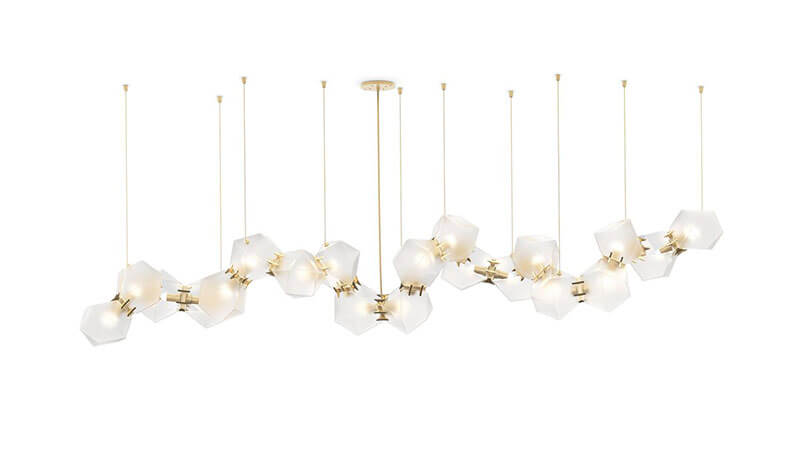 WELLES GLASS LONG CHANDELIER par Gabriel Scott