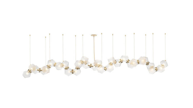 WELLES GLASS LONG CHANDELIER par Gabriel Scott