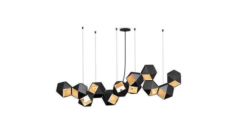 WELLES STEEL LONG CHANDELIER par Gabriel Scott