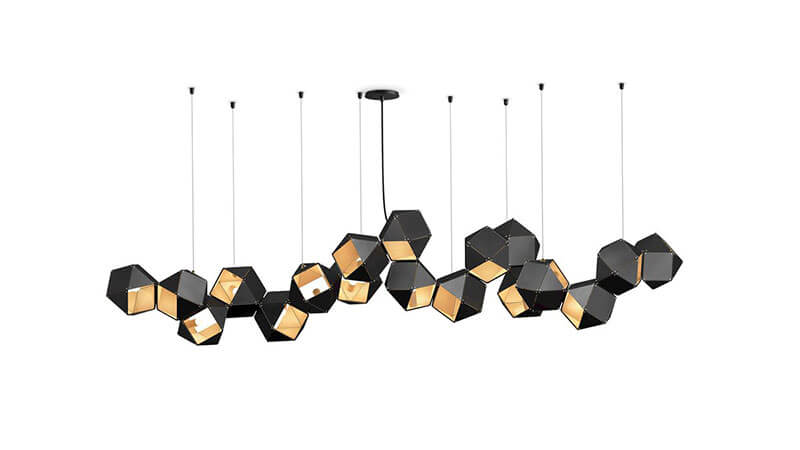 WELLES STEEL LONG CHANDELIER par Gabriel Scott