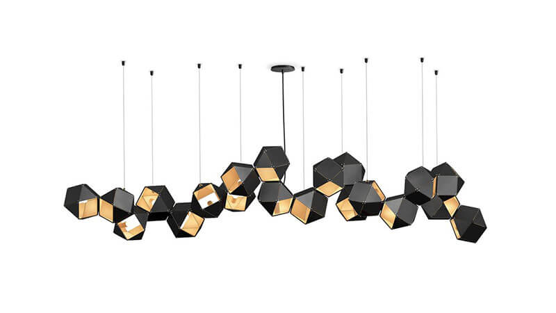 WELLES STEEL LONG CHANDELIER par Gabriel Scott