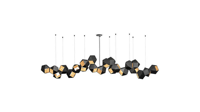 WELLES STEEL LONG CHANDELIER par Gabriel Scott