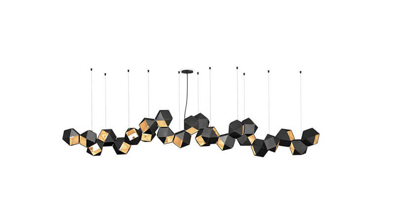 WELLES STEEL LONG CHANDELIER par Gabriel Scott