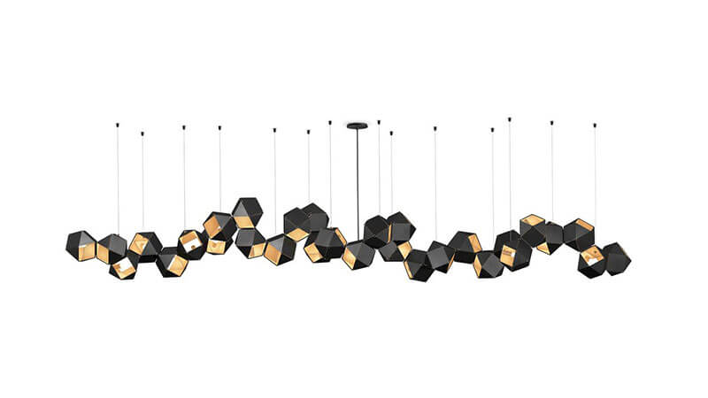 WELLES STEEL LONG CHANDELIER par Gabriel Scott