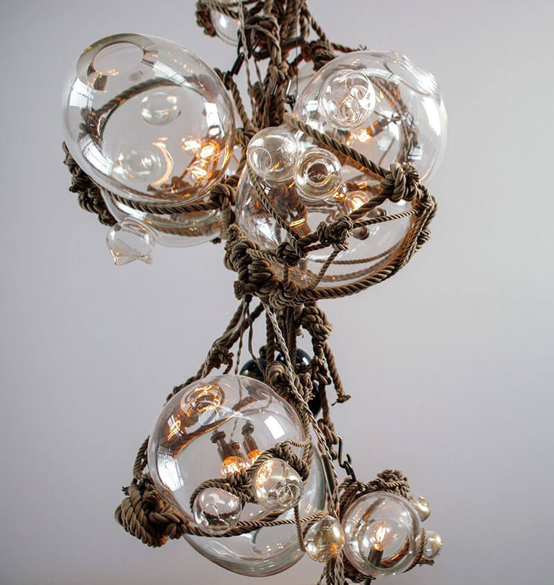 KNOTTY BUBBLES CHANDELIER 3Lg 2Sm par Roll & Hill