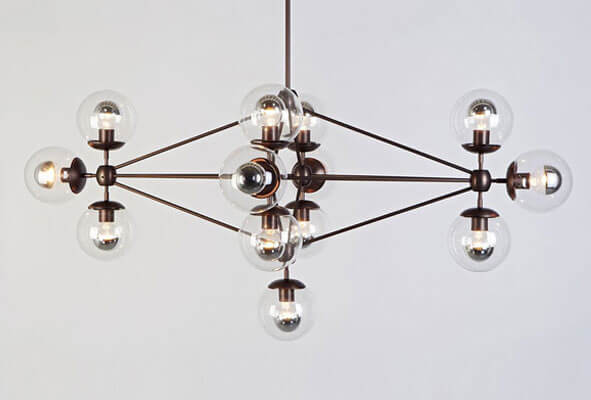MODO CHANDELIER DIAMANT 13 GLOBES par Roll & Hill