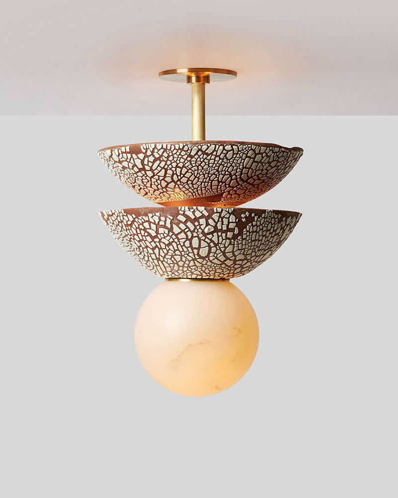 MONDAYS - PILAR ROUND ALABASTER PENDANT DOUBLE par Rosie Li