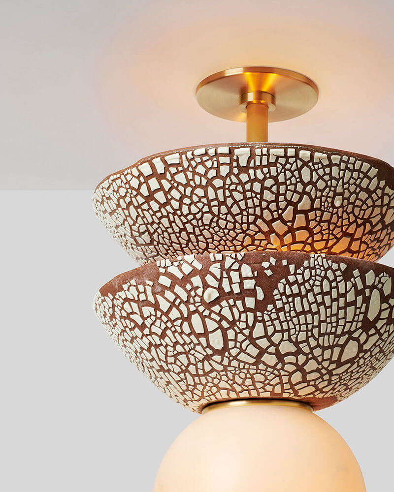 MONDAYS - PILAR ROUND ALABASTER PENDANT DOUBLE par Rosie Li
