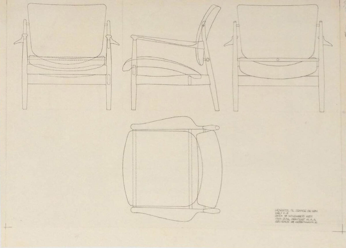 Drawing by Finn Juhl, 1956 © France & Son